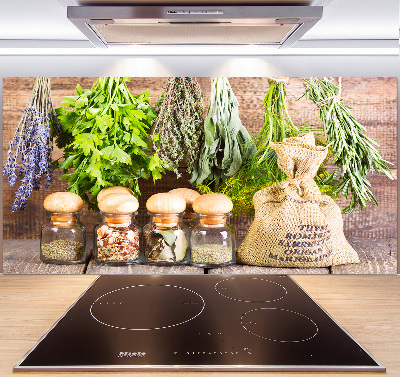 Platte für Küchenrückwand Kräuter an einer Schnur