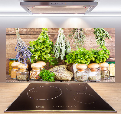 Küchen wandpaneel Kräuter an einer Schnur