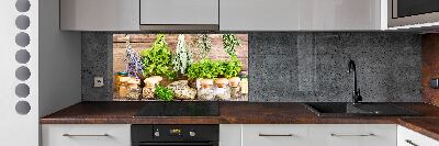 Küchen wandpaneel Kräuter an einer Schnur