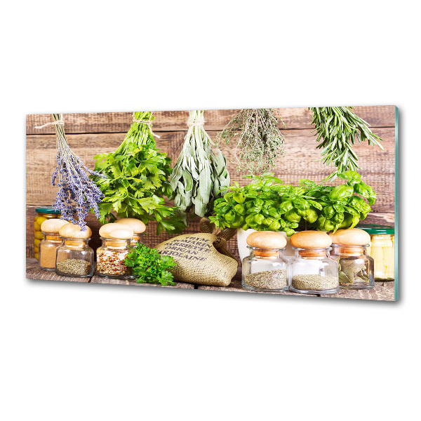 Küchen wandpaneel Kräuter an einer Schnur