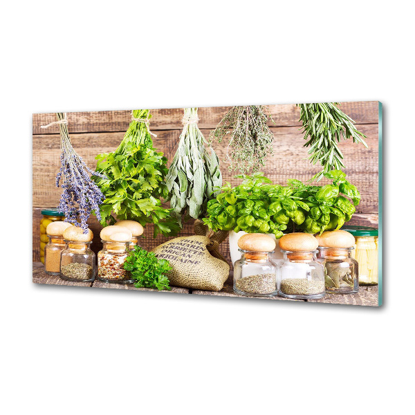 Küchen wandpaneel Kräuter an einer Schnur