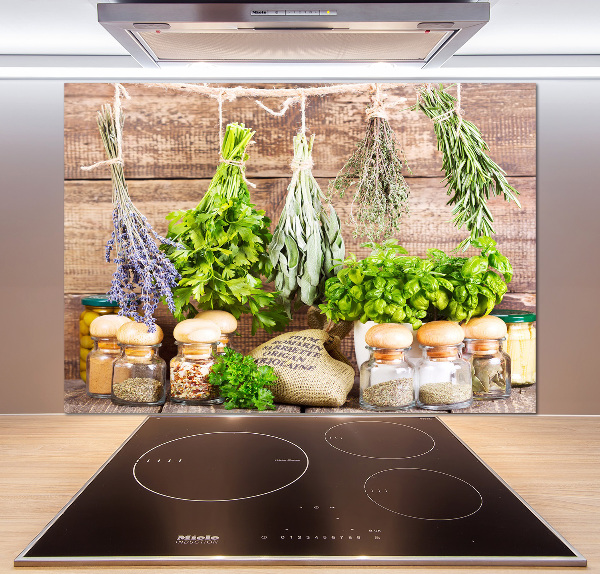 Küchen wandpaneel Kräuter an einer Schnur