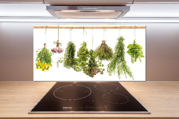 Küchen wandpaneel Kräuter an einer Schnur