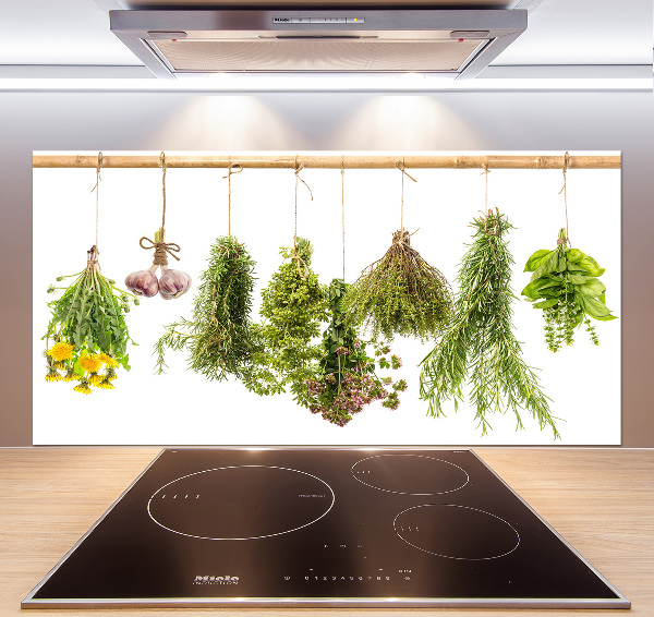 Küchen wandpaneel Kräuter an einer Schnur