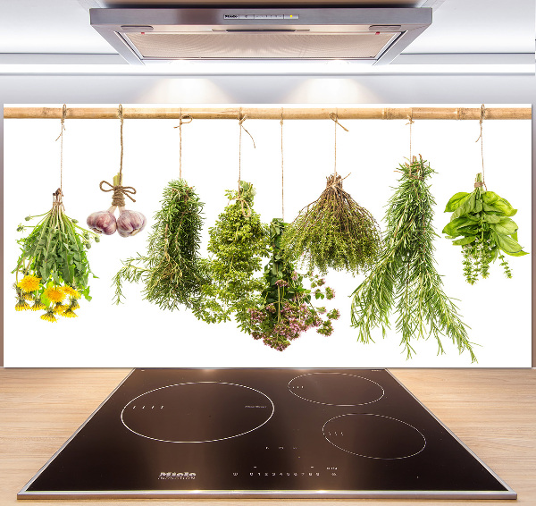 Küchen wandpaneel Kräuter an einer Schnur
