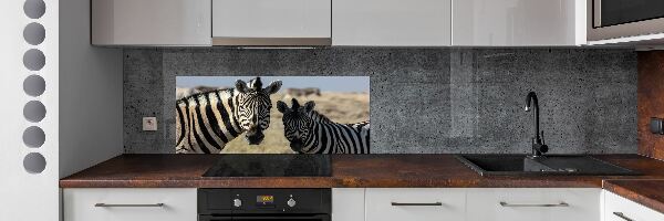 Küchen wandpaneel Zwei Zebras