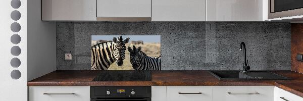 Küchen wandpaneel Zwei Zebras