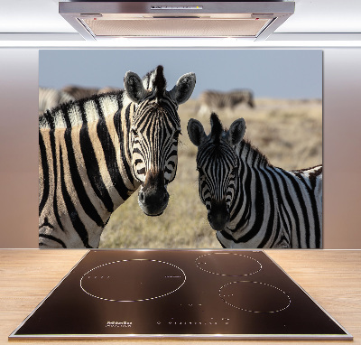 Küchen wandpaneel Zwei Zebras