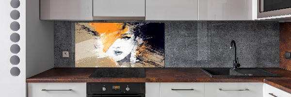 Küchen wandpaneel Porträt einer Frau