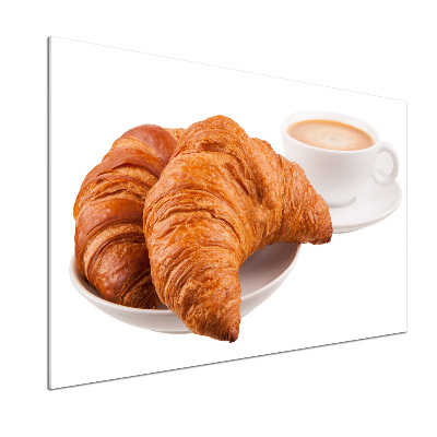 Platte für Küchenrückwand Croissants und Kaffee