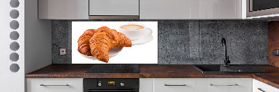 Platte für Küchenrückwand Croissants und Kaffee