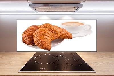 Platte für Küchenrückwand Croissants und Kaffee