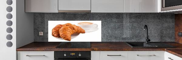 Platte für Küchenrückwand Croissants und Kaffee