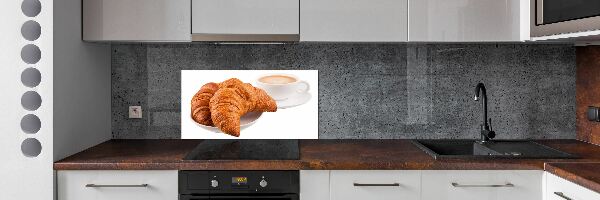 Platte für Küchenrückwand Croissants und Kaffee