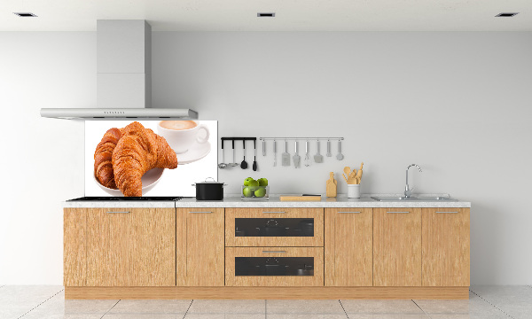 Platte für Küchenrückwand Croissants und Kaffee