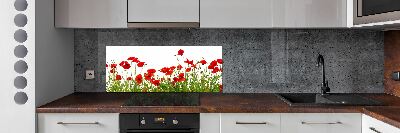 Küchen wandpaneel Mohnblumen