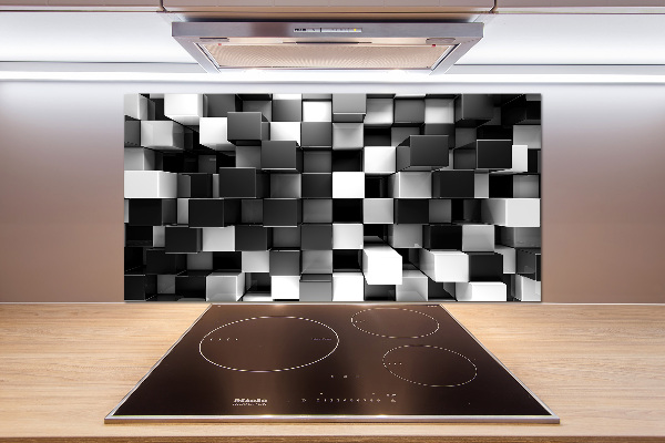 Glasrückwand für die küche Würfelabstraktion
