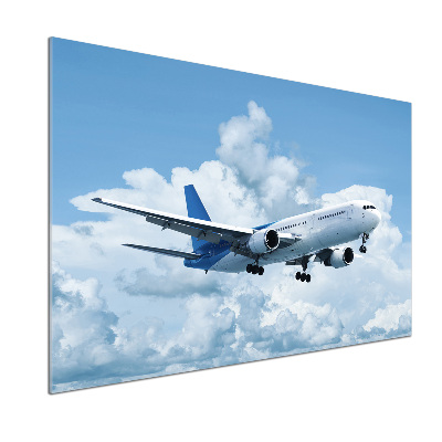 Glasrückwand für die küche Ein Flugzeug am Himmel