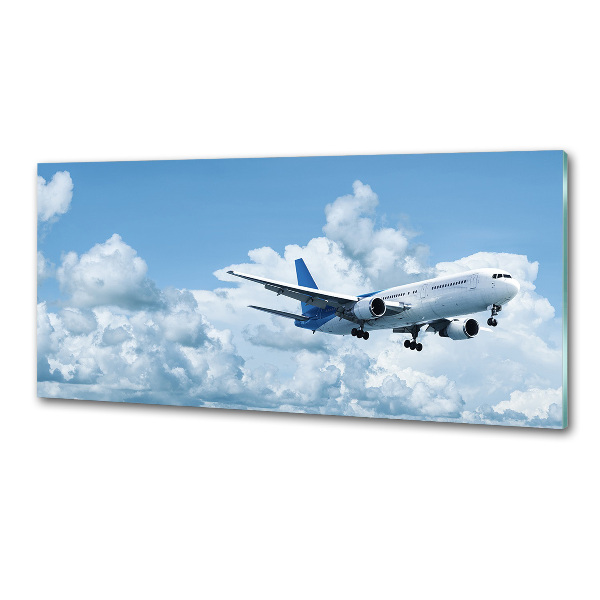 Glasrückwand für die küche Ein Flugzeug am Himmel