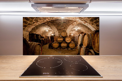 Platte für Küchenrückwand Fässer im Weinberg