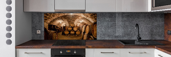 Platte für Küchenrückwand Fässer im Weinberg