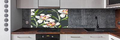 Glasrückwand für die küche Blumenmuster
