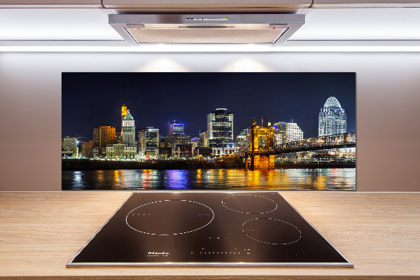 Platte für Küchenrückwand Ohio River bei Nacht