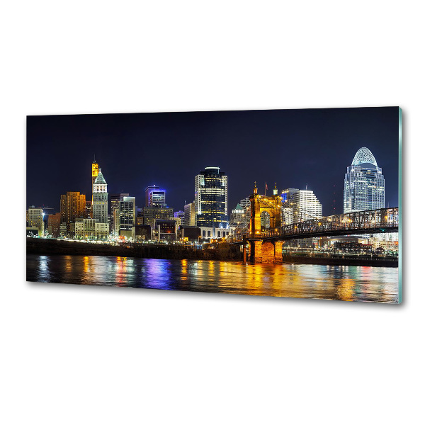 Platte für Küchenrückwand Ohio River bei Nacht