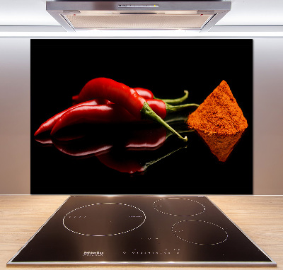 Platte für Küchenrückwand Chili und Cayennepfeffer