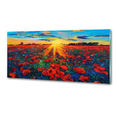 Glasrückwand für die küche Mohnfeld