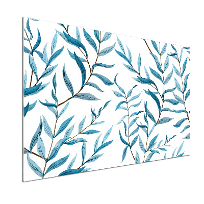 Glasrückwand für die küche Blätter