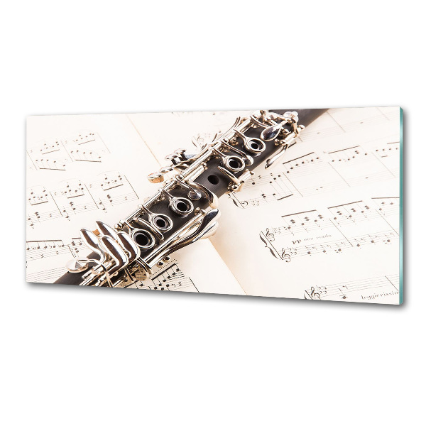 Glasrückwand für die küche Klarinette