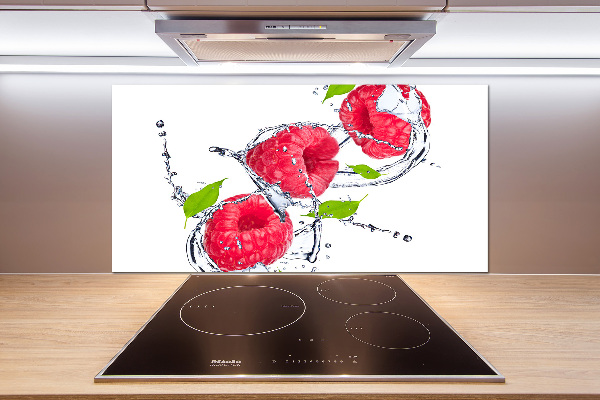 Platte für Küchenrückwand Himbeere und Wasser