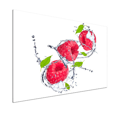 Platte für Küchenrückwand Himbeere und Wasser