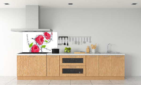 Platte für Küchenrückwand Himbeere und Wasser