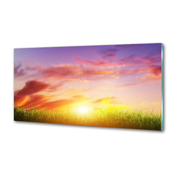 Glasrückwand für die küche Sonnenuntergang