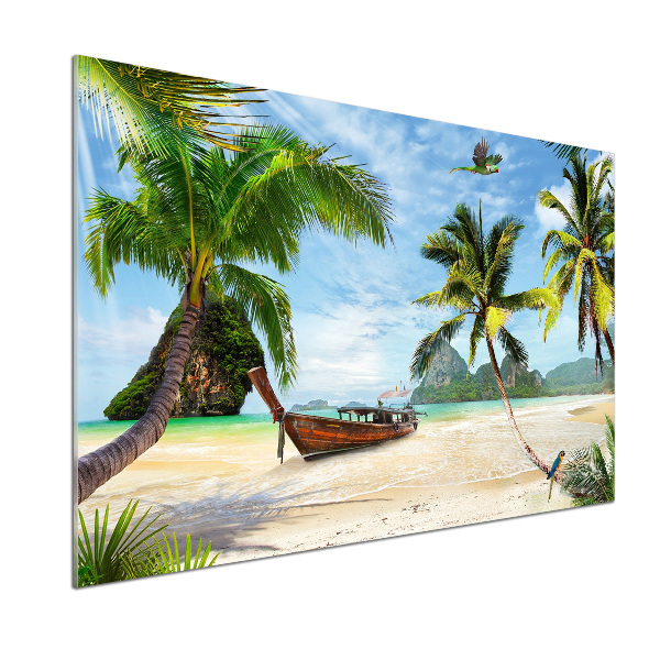 Küchen wandpaneel Palmen am Strand