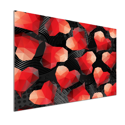 Küchen wandpaneel Geometrische Herzen