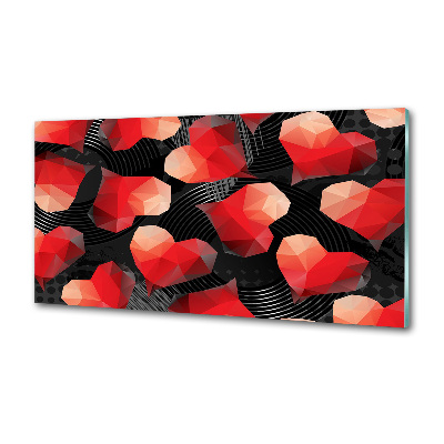 Küchen wandpaneel Geometrische Herzen