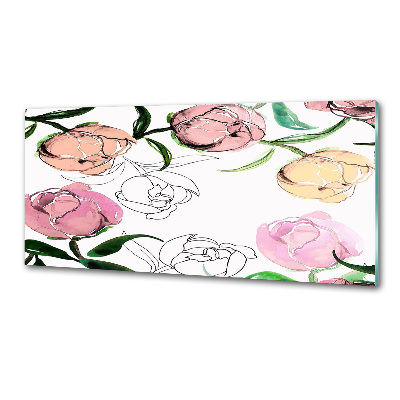 Glasrückwand für die küche Pfingstrosenknospen