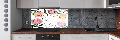 Glasrückwand für die küche Pfingstrosenknospen