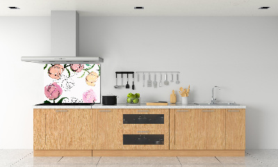 Glasrückwand für die küche Pfingstrosenknospen