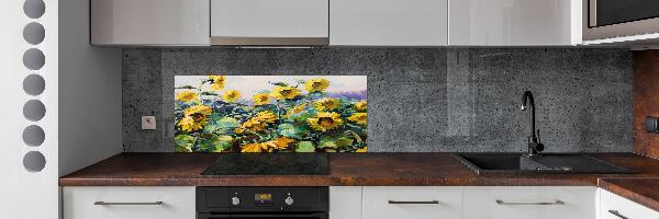 Platte für Küchenrückwand Sonnenblumen