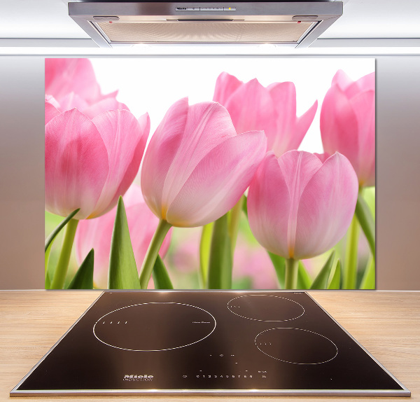 Platte für Küchenrückwand Rosa Tulpen
