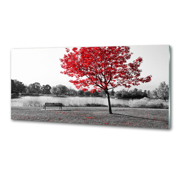 Küchen wandpaneel Roter Baum