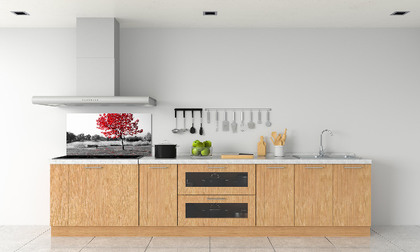 Küchen wandpaneel Roter Baum