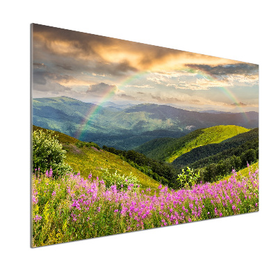 Glasrückwand für die küche Berglandschaft