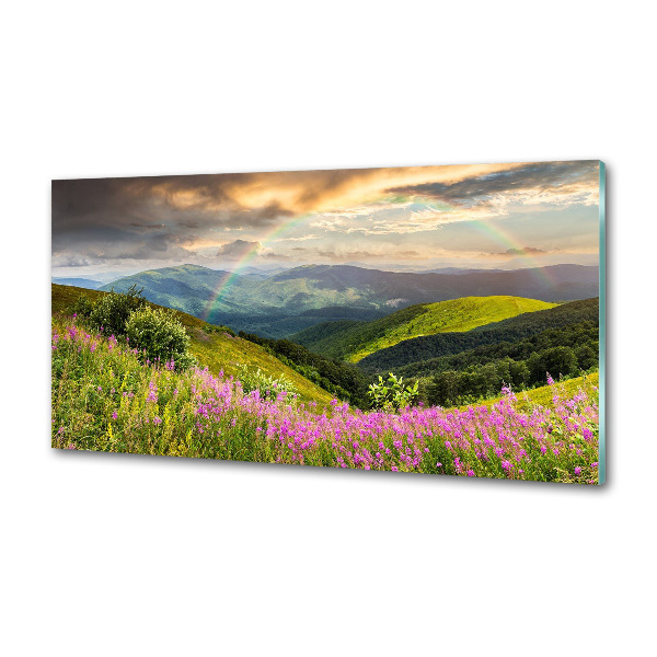 Glasrückwand für die küche Berglandschaft