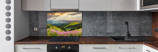 Glasrückwand für die küche Berglandschaft