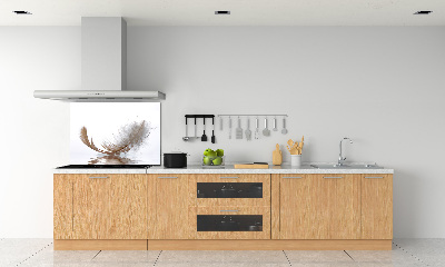 Glasrückwand für die küche Eine Feder auf dem Wasser